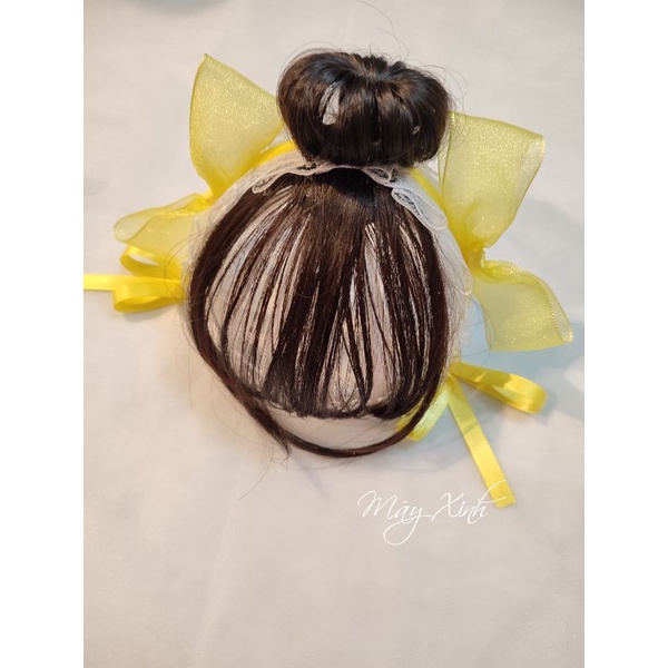 Băng đô tiểu thư tóc giả kèm búi cho bé