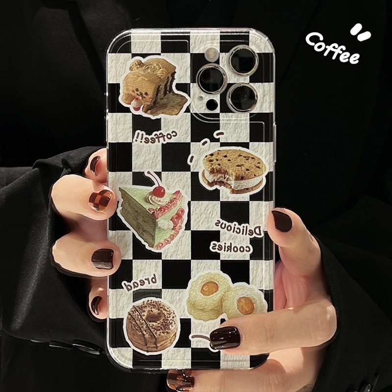 (SIÊU RẺ) Ốp lưng iphone kẻ caro đồ ăn 6/6plus/6s/6splus/7/7plus/8/8plus/x/xr/xs/11/12/13/pro/max/plus/promax