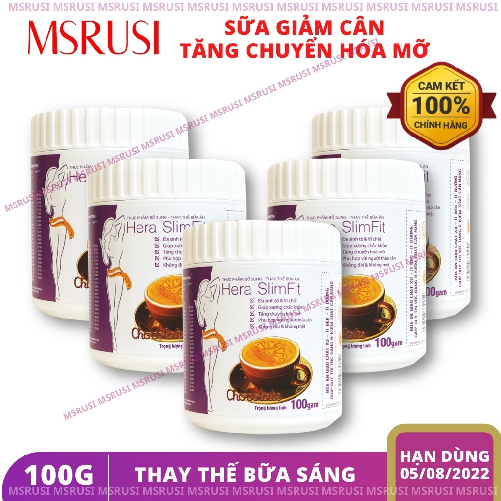 Giảm cân Hera SlimFit - Hera Milk - Thực Đơn Giảm Cân Cách Giảm cân An Toàn Tại Nhà Combo 5 Hộp 100g