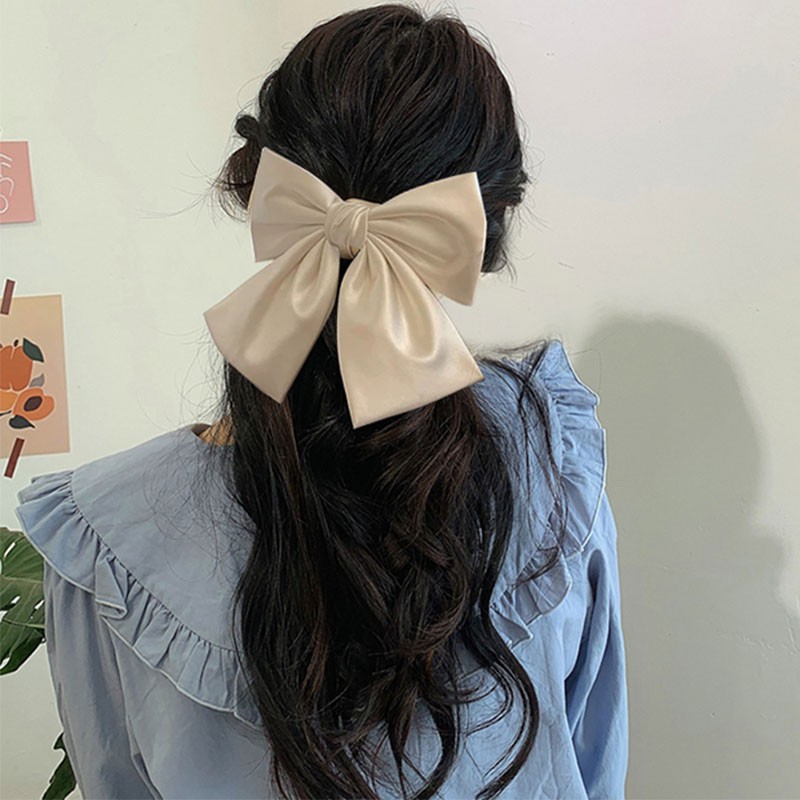 Kẹp tóc hình nơ phối ruy băng thủ công phong cách cổ điển hợp thời trang