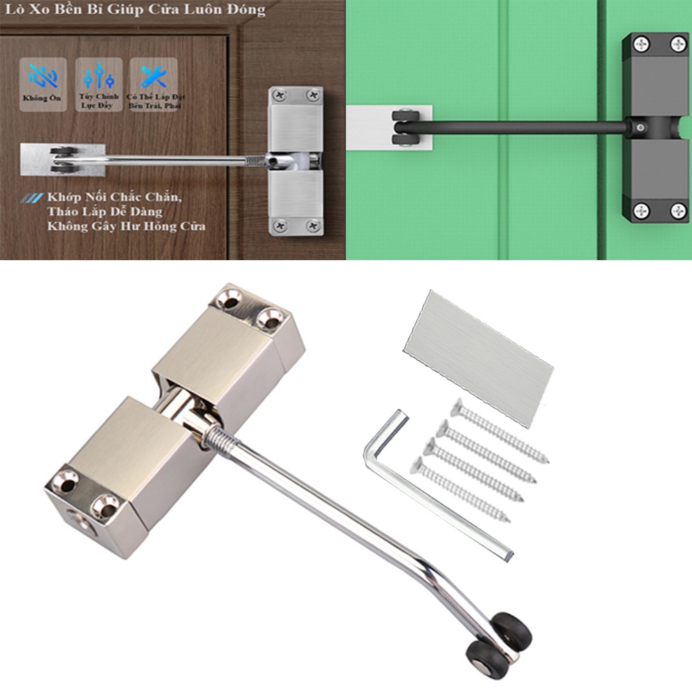 Bản Lề Đóng Cửa Tự Động Mẫu Mới, Điều Chỉnh Lực Đẩy Dễ Dàng, Không Gây Hư Hỏng Cửa