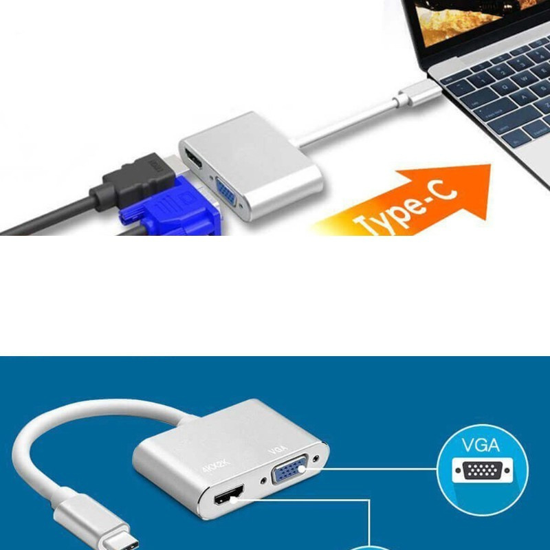 Bộ Chuyển Đổi Rankman Type-C Sang Hdmi 4k Vga Usb C 3.0 Cho Macbook Ipad Nintend Sam