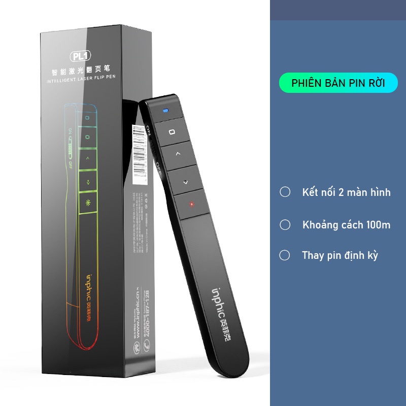 Bút Trình Chiếu Powerpoint Không Dây - L1P Bút Thuyết Trình Lazer Chiếu Slide Có Thể Điều khiển 2 Màn Hình.Rare store