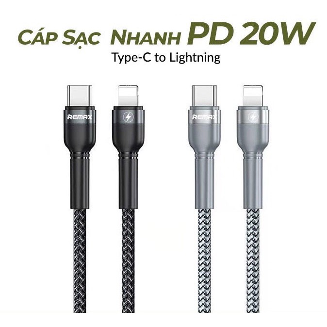 Cáp Sạc Nhanh Cho iPhone 20W Remax RC-171cl Chuẩn PD Type C to Lightning - Dử Dụng Chip E-marker, Chống Sạc Quá Tải