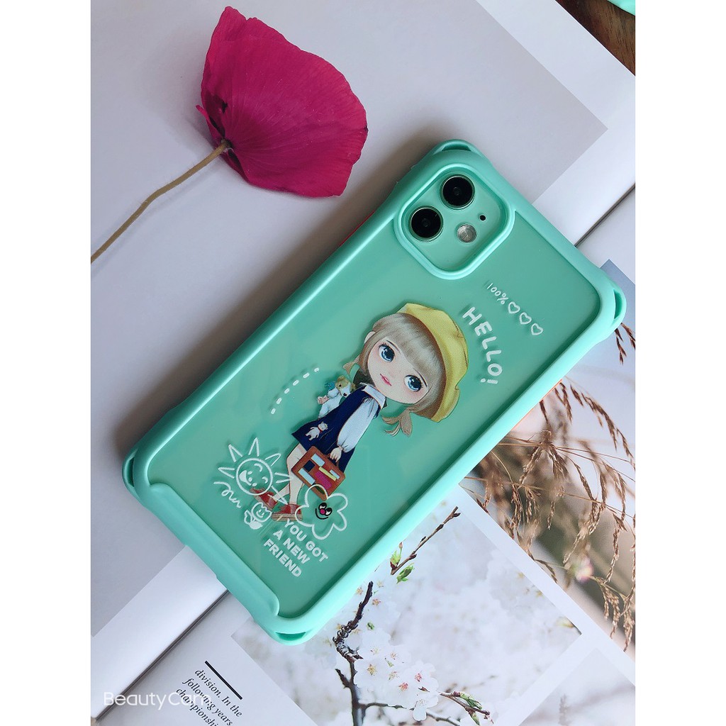 Ốp Lưng iPhone chống sốc viền xanh phối baby Full case 6/6s/6plus/7/8/7plus/8plus/x/xs/xsmax/11/11promax - CocoShop