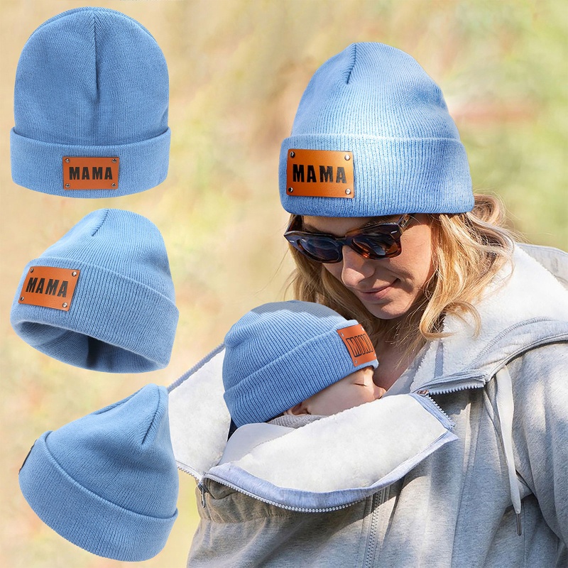 Mũ Len Beanie Giữ Ấm Mùa Đông Thời Trang Cho Mẹ Và Bé