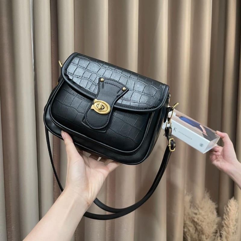⚡︎Freeship⚡︎TÚI ĐEO CHÉO NỮ, TÚI DA MIX VẢI DẠ TWEED dây kép hàng xuất xịn đủ 3 màu sang chảnh, mã E201