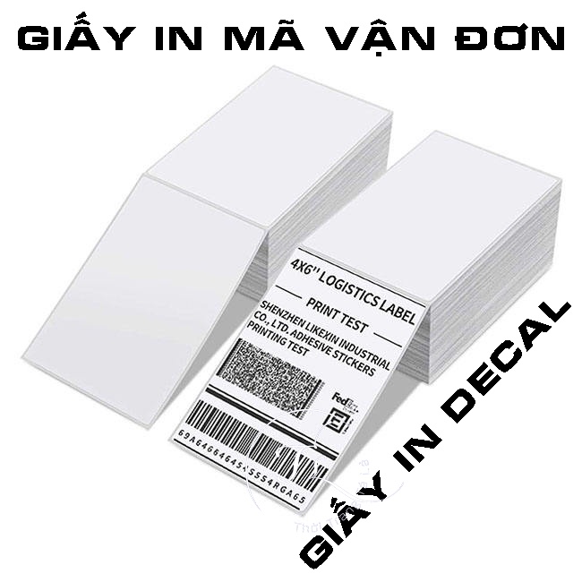 Giấy in nhiệt A7 decal 76*130 in đơn sàn TMĐT tệp 500 tờ, có lớp keo tự dính dán lên kiện hàng