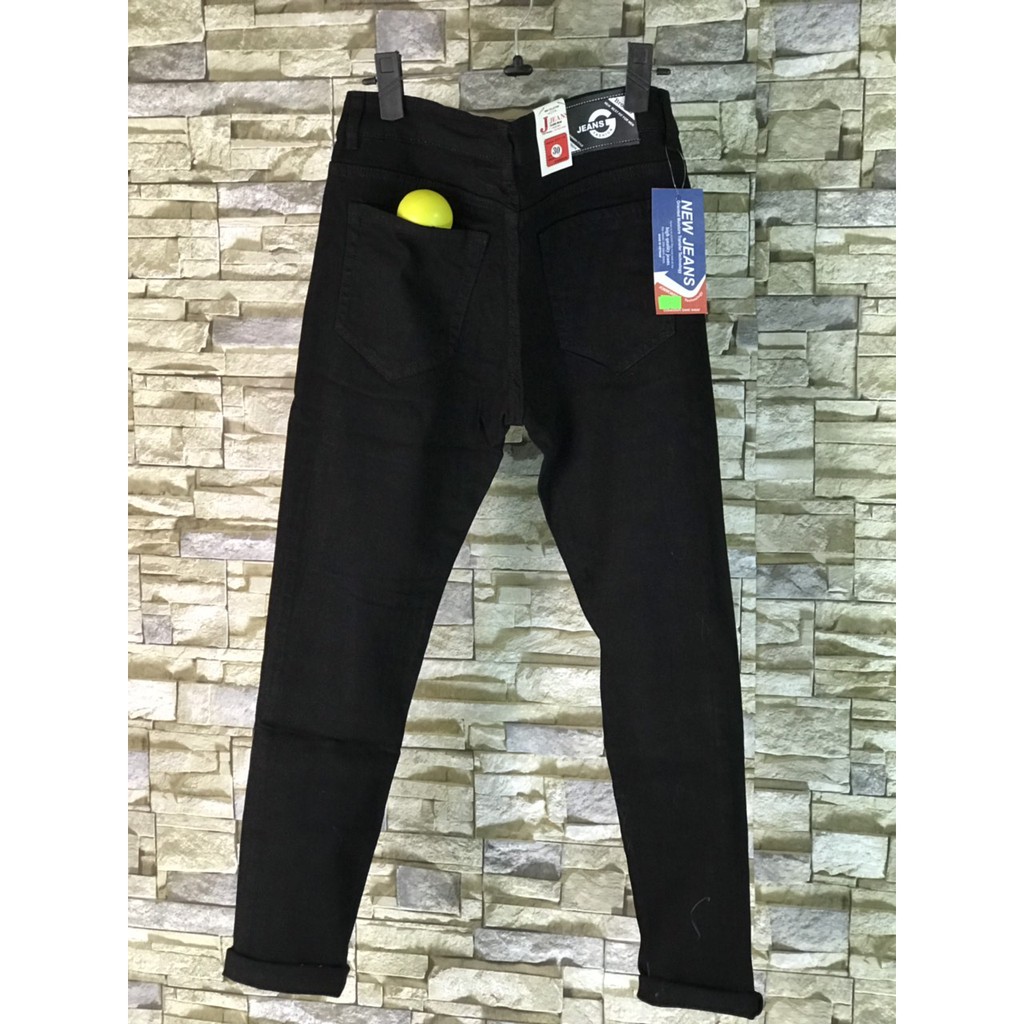 QUẦN JEAN NAM Đen Trơn ảnh thật Cao Cấp Hàn Quốc, Dáng Ôm Ống Côn form chuẩn 155 Bosi | BigBuy360 - bigbuy360.vn