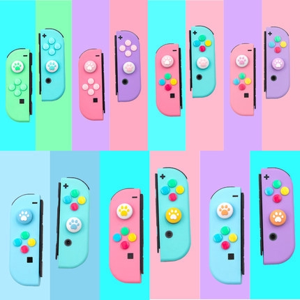 Miếng bọc bảo vệ nút điều khiển hình chân mèo thông dụng cho tay cầm Animal Crossing Nintendo Switch/Lite NS Joycon