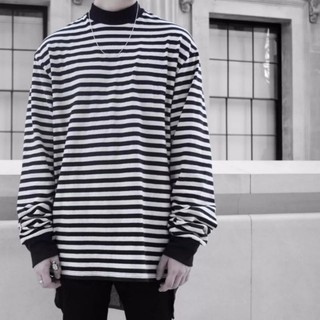 Áo thun nam form rộng tay dài , áo nam long tee chất thun cotton sọc ngang , hàng bao đẹp , bao đổi trả