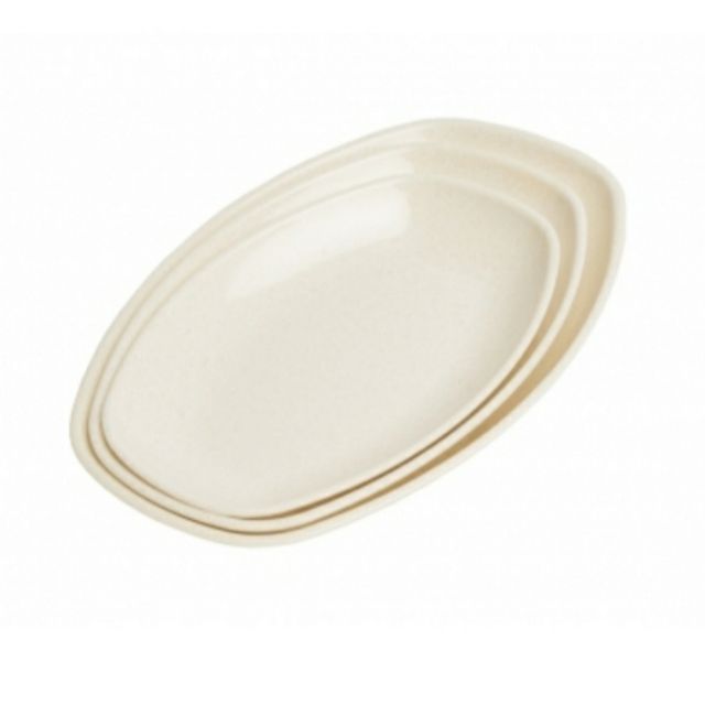 Dĩa oval vân đá trắng nhựa melamine cao cấp Fataco đựng các món xào, thịt luộc rất thích hợp