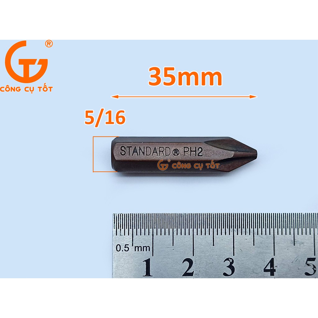 Mũi vít đóng 4 cạnh Standard si nâu 35mm