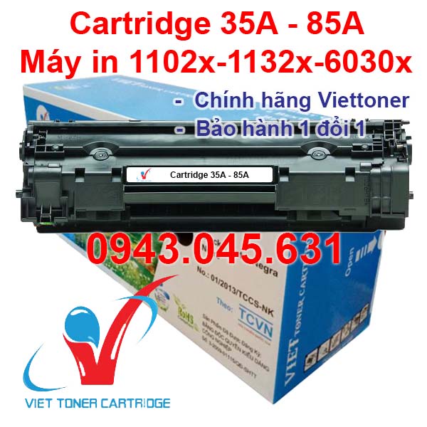 Hộp mực 35A / 85A dùng cho máy in Laser P1005, 1006, 1102 - LBP 6000, MF3010, 6030 - Cartridge CB435A/CE285A  mới 100%