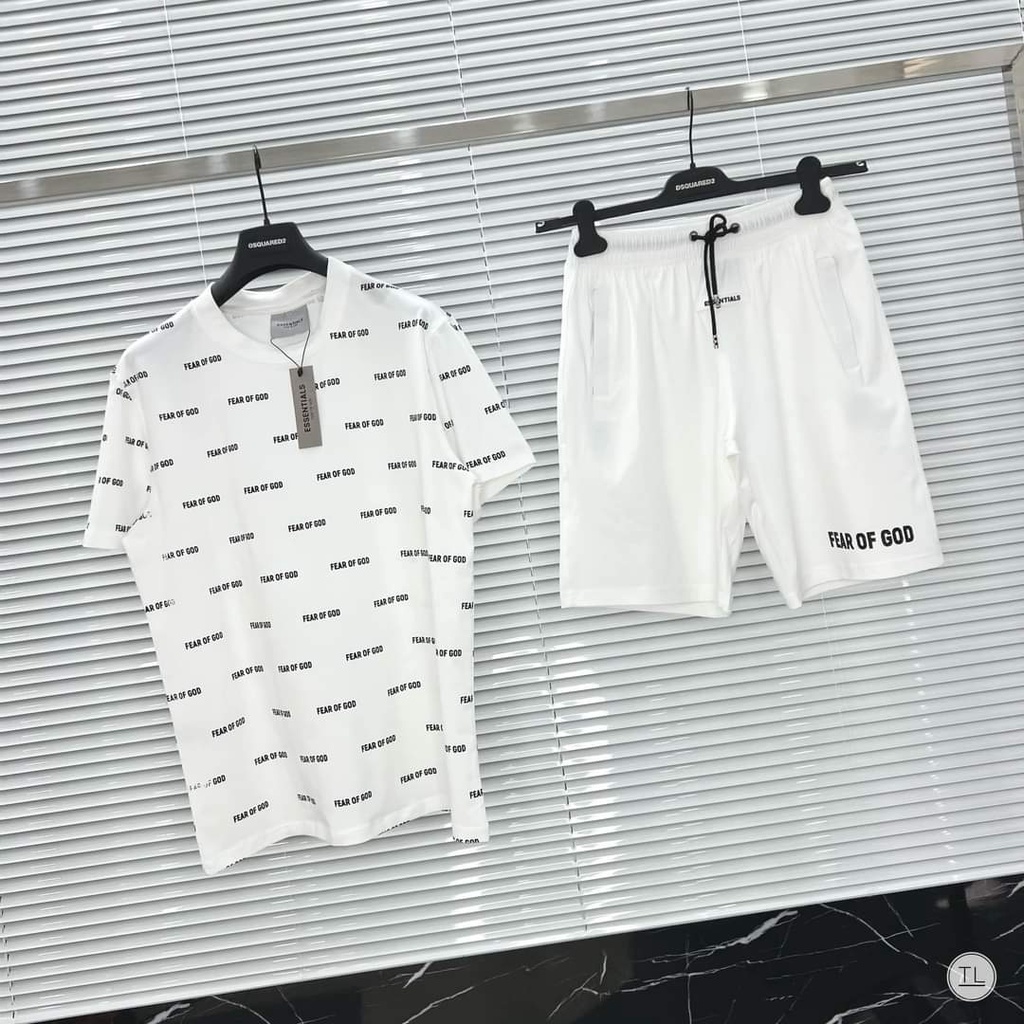Bộ Phông Phối Chữ Fear Of God Thời Thượng Độc Đáo Chất Cotton Mềm Mịn Thất Hót Mồ Hôi Thoải Mài Hoạt Động
