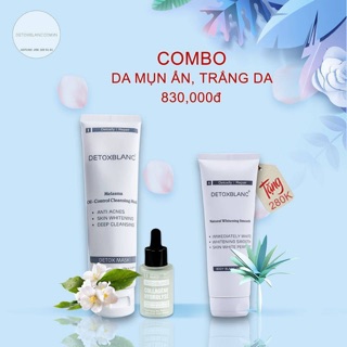 Combo da mụn ẩn + trắng da detoxblanc