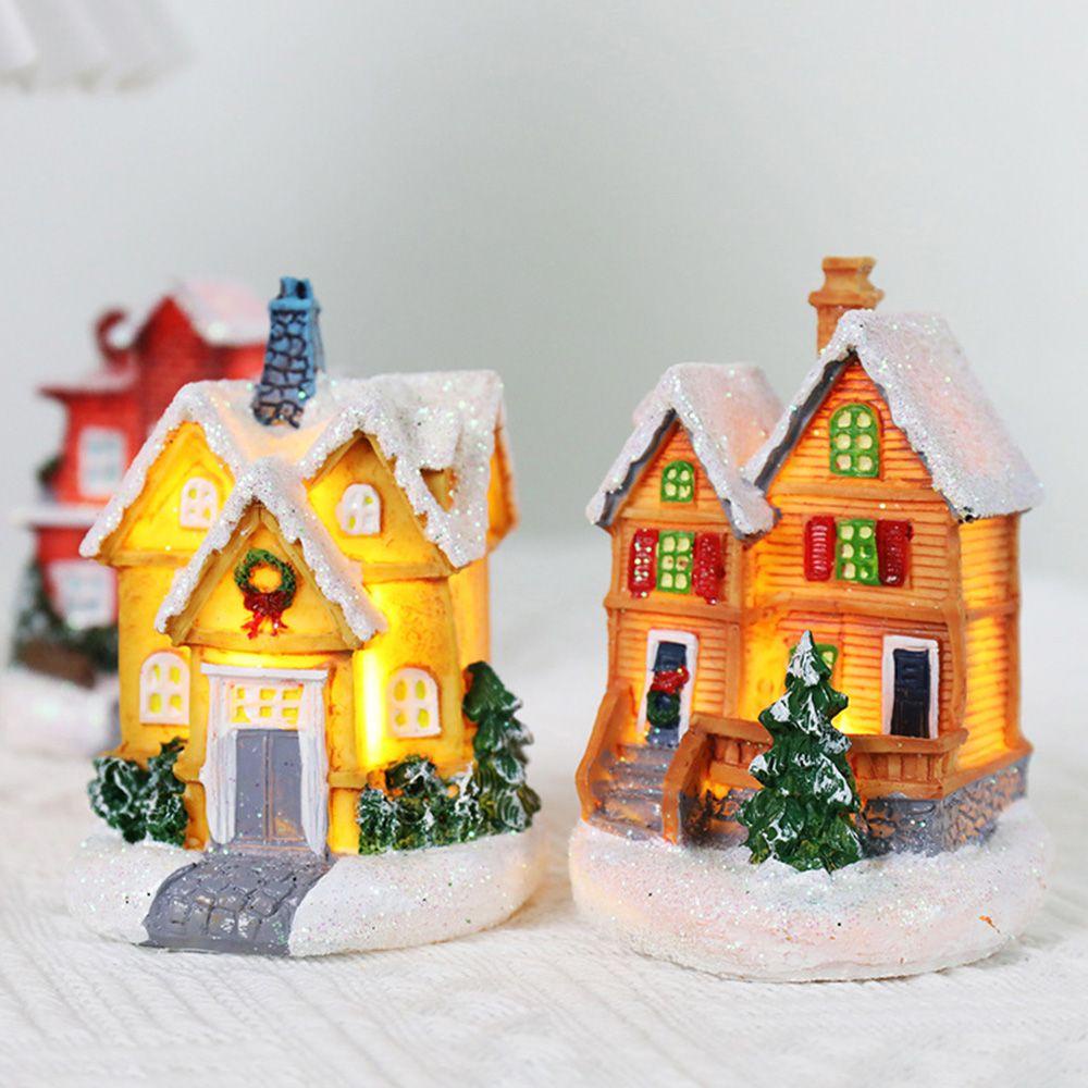 LONTIME Ngôi Nhà Nhỏ Bằng Nhựa Resin Trang Trí Giáng Sinh