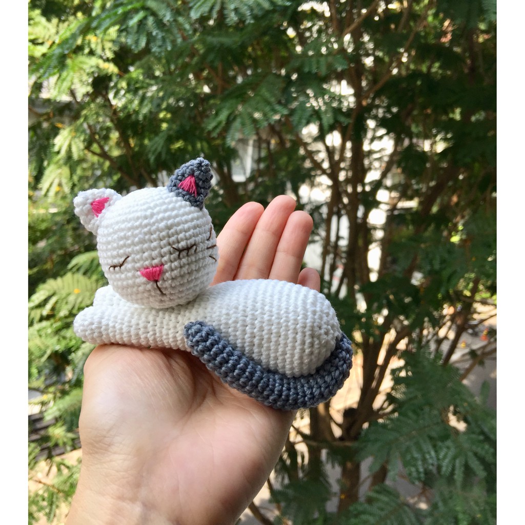 Thú len sợi handmade-Mèo lười handmade-bellascrochet_corner
