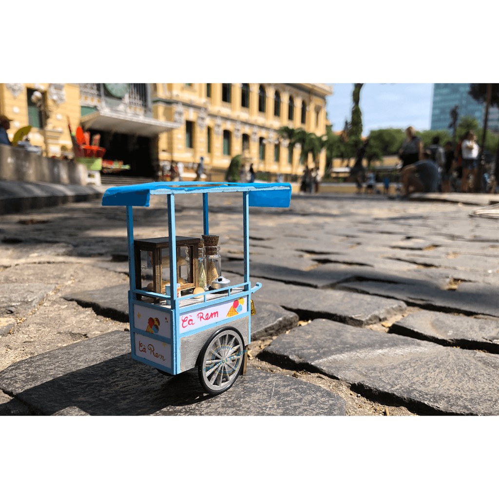 Mô hình gỗ lắp ráp DIY- Thế Giới Tí Hon- Hàng Rong- XE KEM - HR05