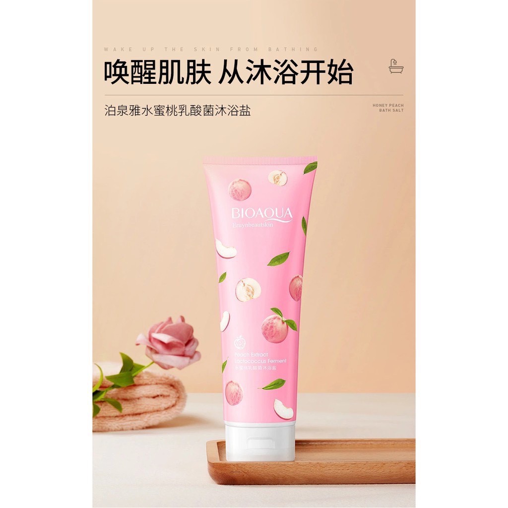  Muối tắm tẩy da chết Bioaqua hương đào 250ml | BigBuy360 - bigbuy360.vn