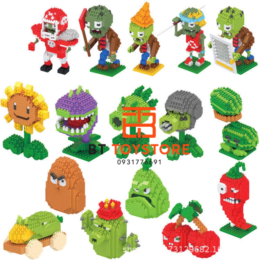 Bộ lắp ráp lego mô hình Plants vs Zombies-Hoa Quả Nổi Giận