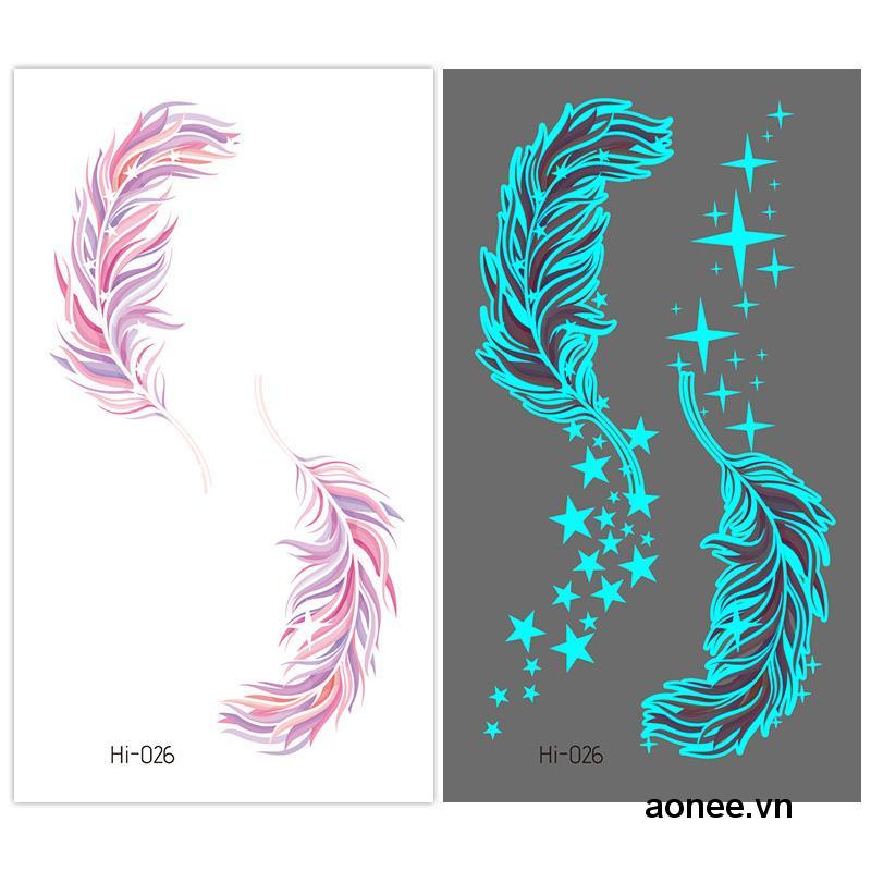 ✨✨Miếng Dán Hình Xăm Dạ Quang Màu Xanh Dương Độc Đáo Dùng Trang Trí