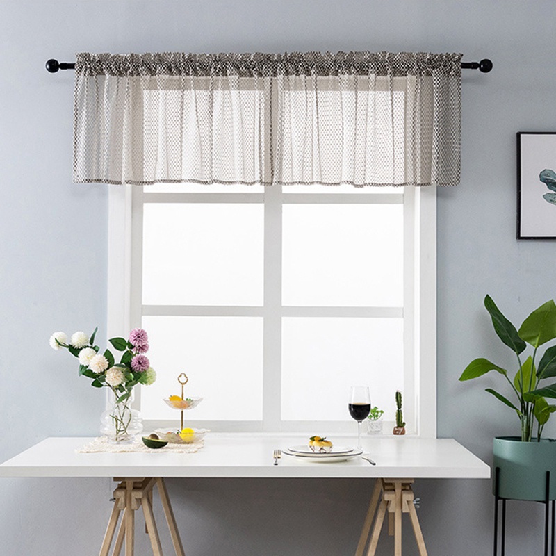 Rèm cửa sổ ngắn phối ren trang trí nhà bếp