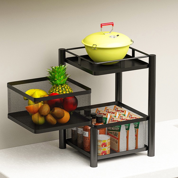 Kệ Đựng Thực Phẩm Xoay 360 Độ MIMO FURNITURE Kệ Nhà Bếp Có Bánh Xe Đa Năng