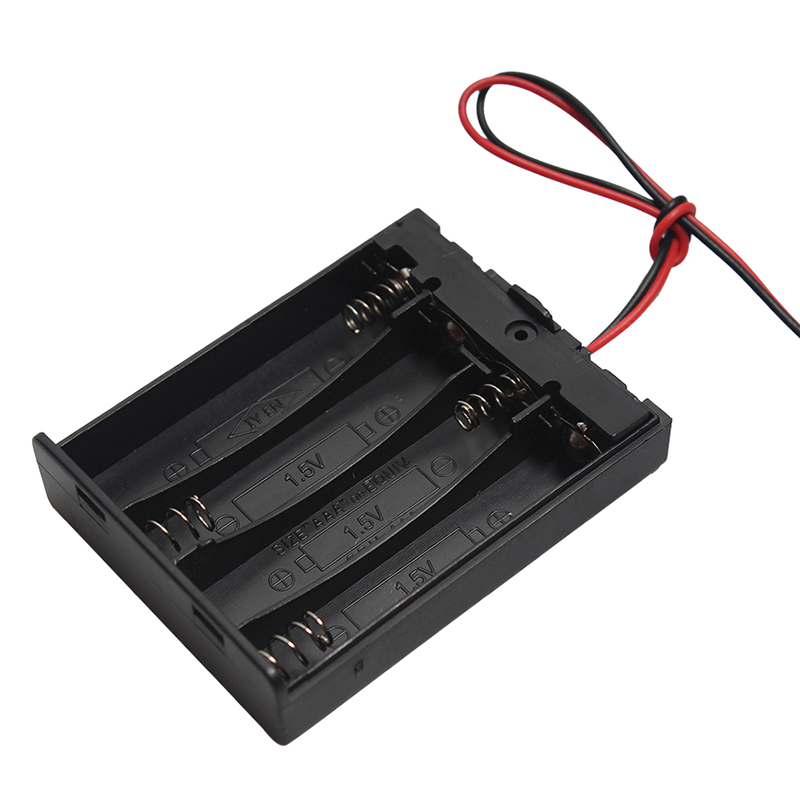 1 cái Hộp đựng pin AAA Hộp đựng có Nắp đậy chuyển đổi BẬT / TẮT 4 Khe chứa Pin