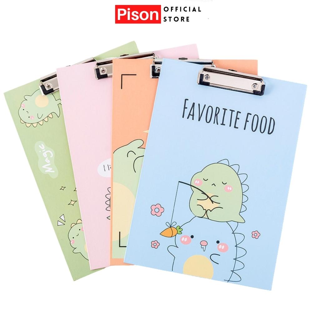 Bìa kẹp tài liệu A4 Pison bìa trình ký A4 kẹp giấy kẹp đề kẹp giữ tài liệu hình cute dễ thương có kèm thước kẻ