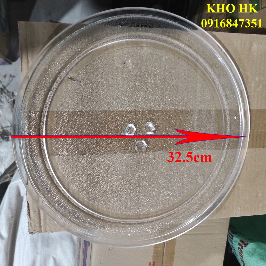 Đĩa lò vi sóng loại 3 mấu đường kính 32.5cm có chấu quay đựng thức ăn dùng cho các loại LVS trên 30L