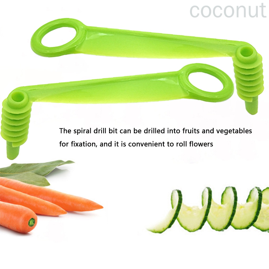 Dụng Cụ Cắt Lát Trái Cây Hình Xoắn Ốc Cầm Tay Bằng Nhựa Màu Ngẫu Nhiên