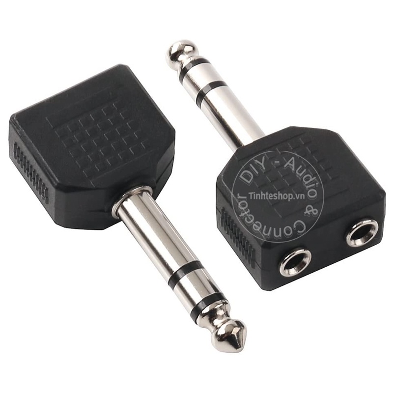 Jack chuyển 6.5 sang 3.5 stereo 1 chiếc - 6.5mm to 2 3.5mm stereo adapter