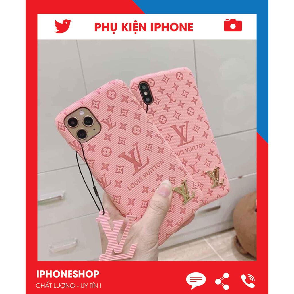 Ốp Lưng iphone - ốp iphone lv siêu phẩm hồng lót nỉ KÈM LOGO LV SANG CHẢNH Full Viền 7/8plus/X-XS/XSMAX/11/12/pro/promax | BigBuy360 - bigbuy360.vn