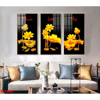 Tranh treo tường - Tranh Laminate tráng gương Phúc Lộc Thọ 02 - Bộ 3 tấm