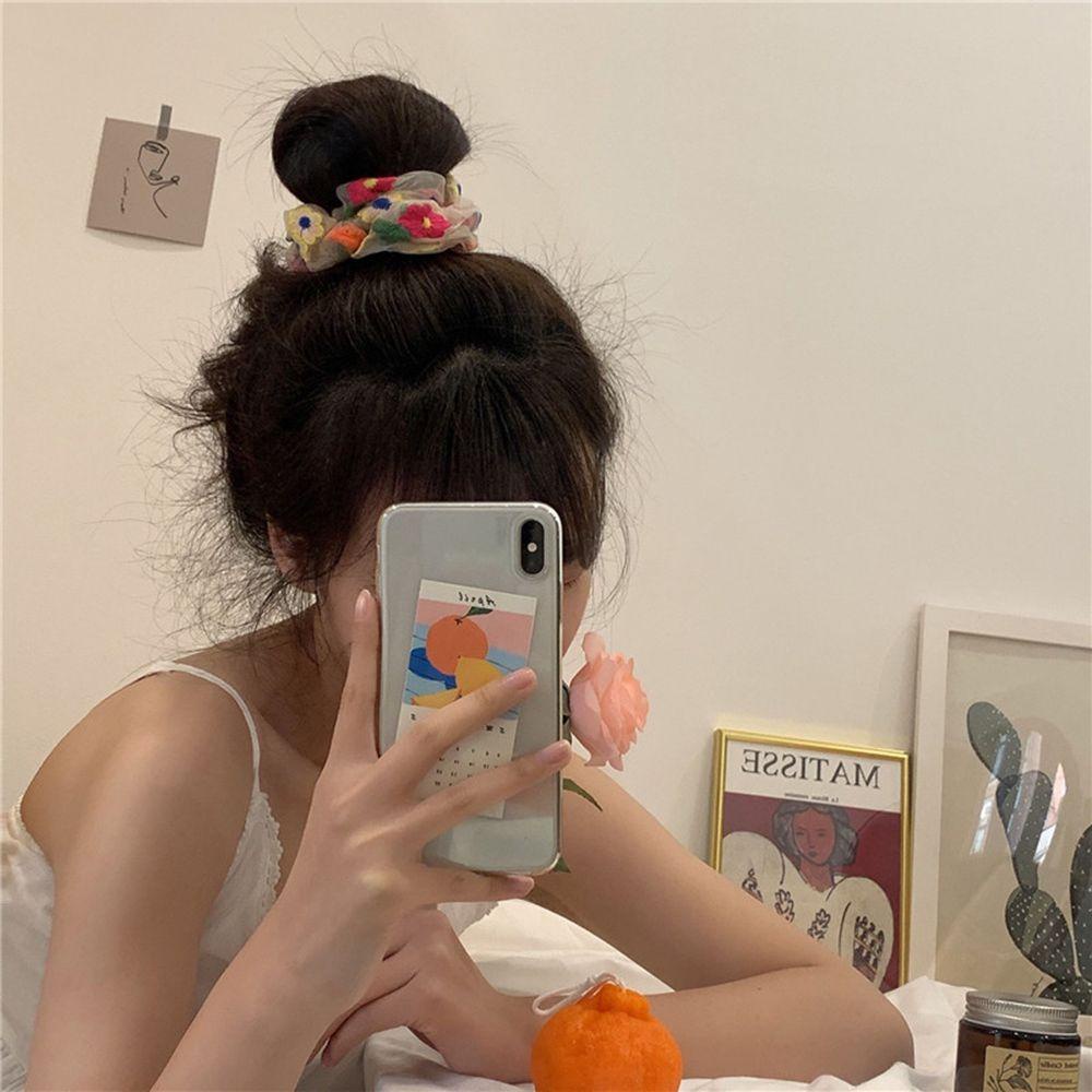 ME Dây Buộc Tóc Vải Lưới Trong Suốt Nhiều Màu Xinh Xắn