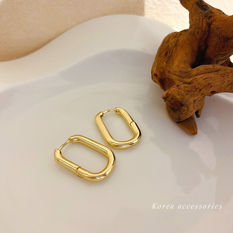 Hoop Earrings U Shape Simple For Women Retro Style New