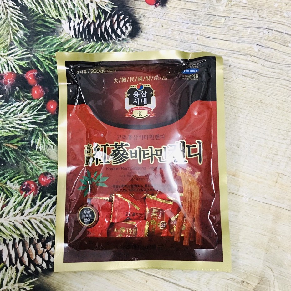 Kẹo hồng sâm nhập khẩu Hàn Quốc gói 200g
