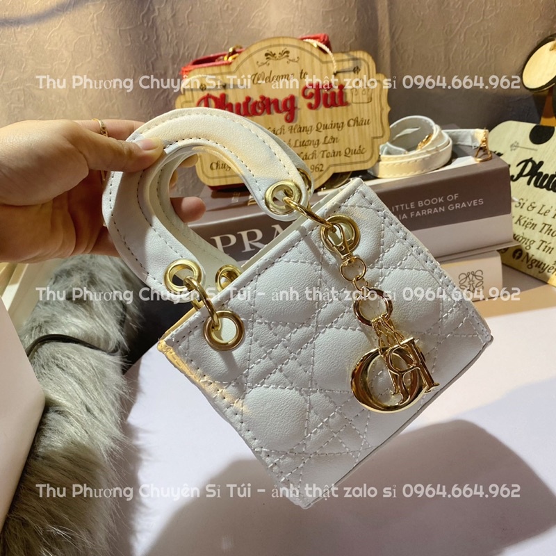 Túi đeo chéo LADY Đio mini size 13 thời trang  hot trend tặng kèm chùm logo (cam kết hàng chuẩn hình