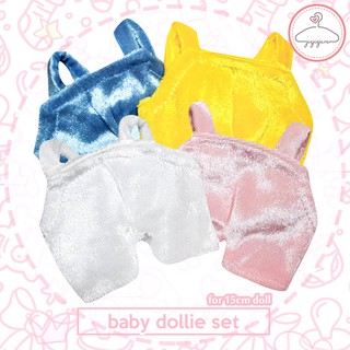 Yếm nhung 4 màu [outfit doll 15cm]