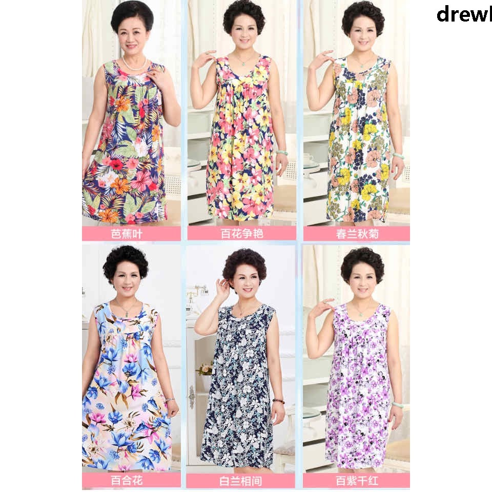 Bộ Đồ Ngủ Thời Trang Bằng Cotton Mỏng Dành Cho Phụ Nữ Trung Niên | BigBuy360 - bigbuy360.vn