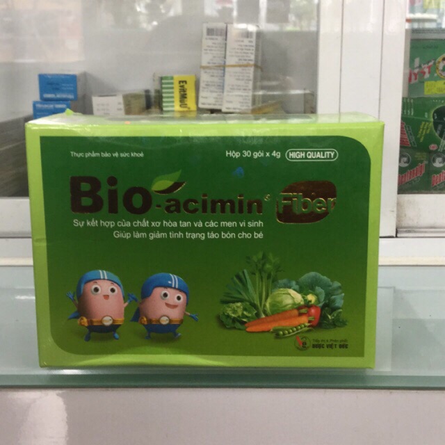 Bio-acimin Fiber rau củ bổ sung chất xơ làm giảm tình trạng táo bón ở trẻ .... (hộp 30 gói)