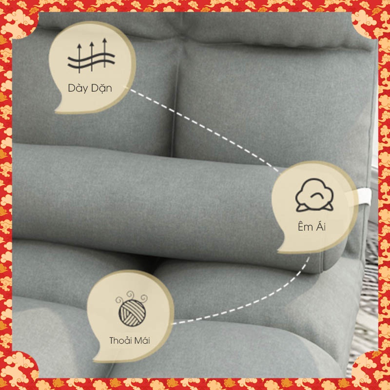 Ghế Sofa Đơn Ghế Bệt Tựa Lưng Điều Chỉnh Ảnh Thật Chất Dày Dặn ~10cm Khung Chịu Lực Tới 300Kg Tatami