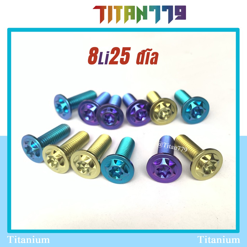 Ốc Titan Gr5 XỊN 8li25 8ly25 8ly 8li 1 tầng sala mỏng bắt đĩa các dòng xe Exiter Winner Wave Satria Sonic Raider