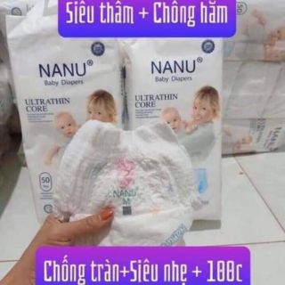 (FREE SHIP)Bỉm dán Nanu và quần Nanu xuất Nhật Dán S/100, dán M /100, M /100, L/100, XL /100,XXL/100