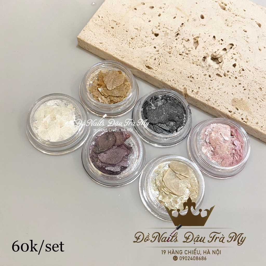 Phụ kiện nail - Set xà cừ lụa trang trí móng