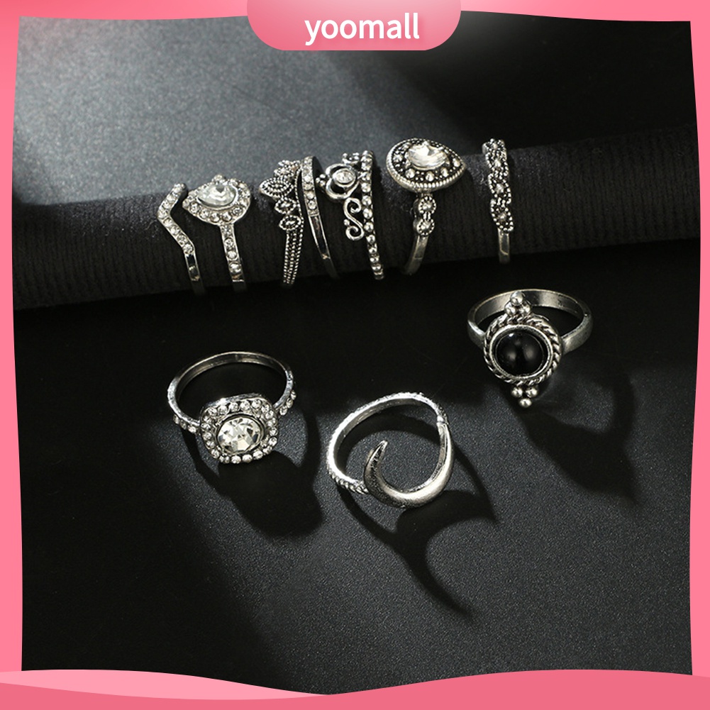 Yomall♡ Bộ 10 NhẫN Midi NhiềU KiểU DáNg Xinh XắN
