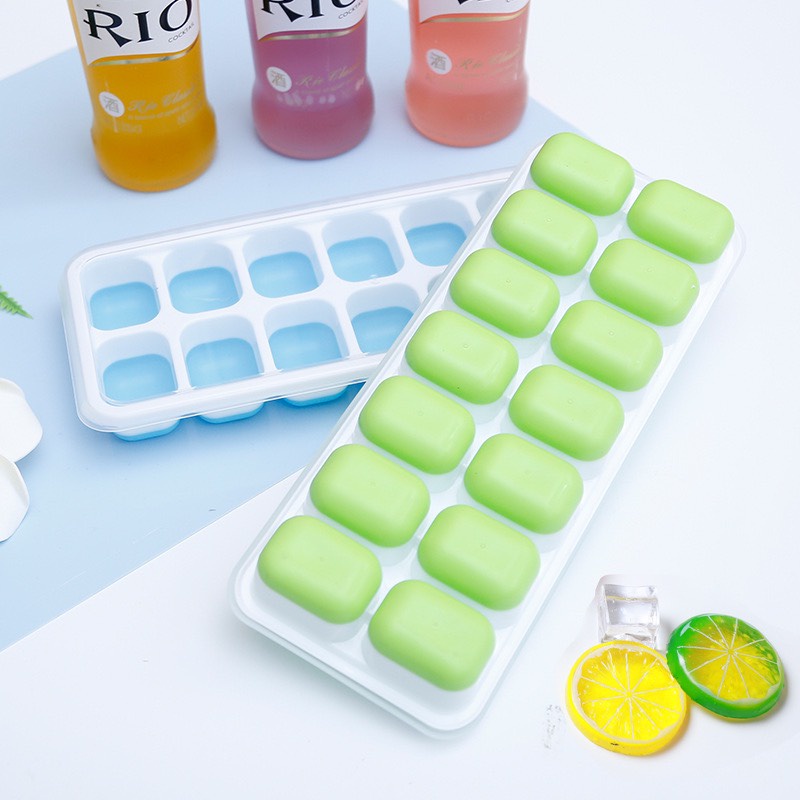 Khay Làm Đá Viên Có Mút Silicon Chống Dính Dạng Viên Chữ Nhật Làm Đá Làm Kem Không Ám Mùi Tủ Lạnh Kho Sỉ Sài Thành