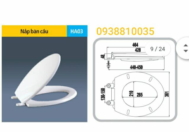 NẮP BỒN CẦU HA01- HA02 - HA03 - NẮP BÀN CẦU THÔNG DỤNG