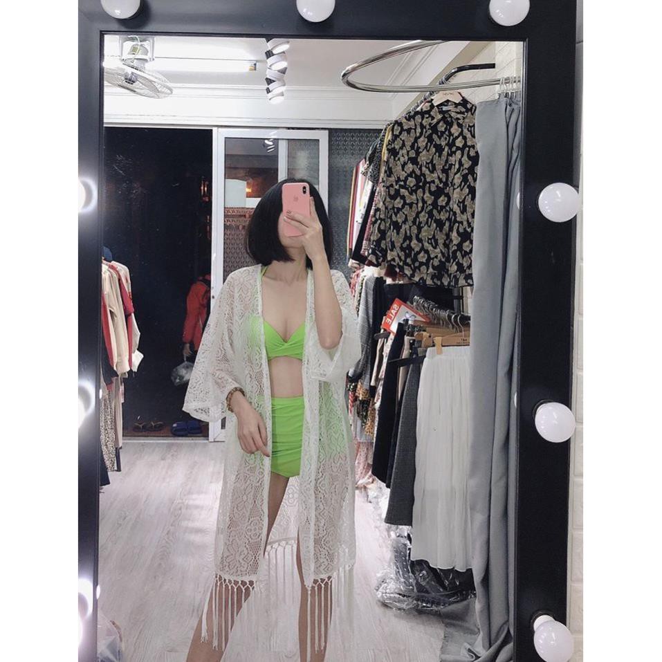Kimono áo choàng ren dài trắng mặc ngoài bikini đi biển đẹp  ྇ | BigBuy360 - bigbuy360.vn
